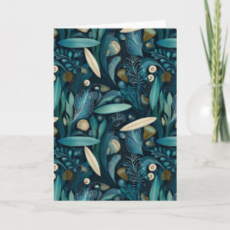 Elegant Surfboard and Kelp Beach Card