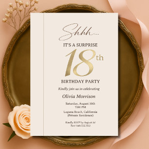 Elegant Surprise 18th Birthday Invitation