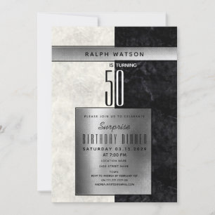 Elegant Surprise 50th Birthday Invitation