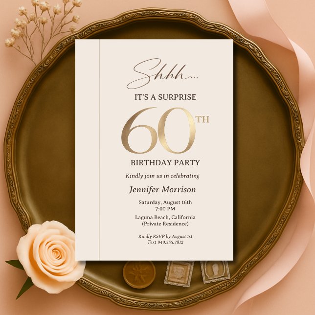 Elegant Surprise 60th Birthday Invitation (Creator Uploaded)