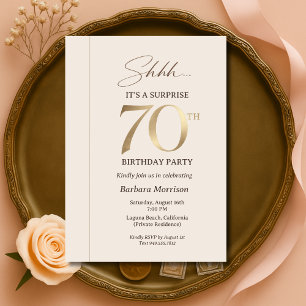 Elegant Surprise 70th Birthday Invitation