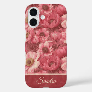 Elegant Surprise Birthday Anemones Custom iPhone 16 Case