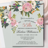 Elegant SURPRISE Handpainted 55th Birthday Party
