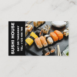 Elegant Sushi Restaurant Custom Business Card