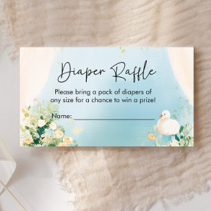 Elegant Swan Baby Shower Diaper Raffle Enclosure Card
