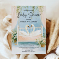 Elegant Swan Baby Shower Invitation