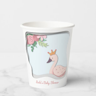 Elegant Swan Baby Shower Paper Cups