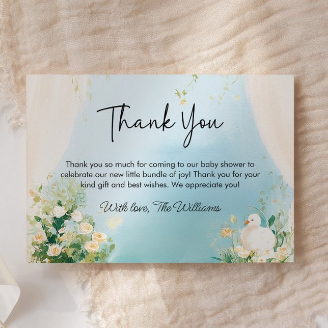 Elegant Swan Baby Shower Thank You Card (Swan Baby Shower Thank You Card)