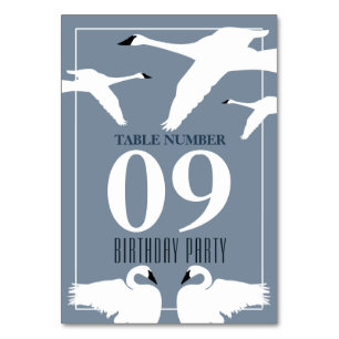 Elegant Swan, Birthday Party Table No. Number