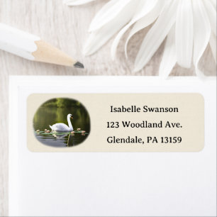 Elegant Swan Easy Custom Return Address Labels
