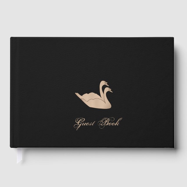 Elegant Swan Guest Book (Front)
