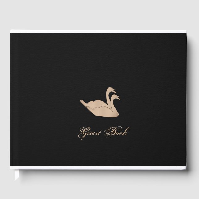 Elegant Swan Guest Book (Front)