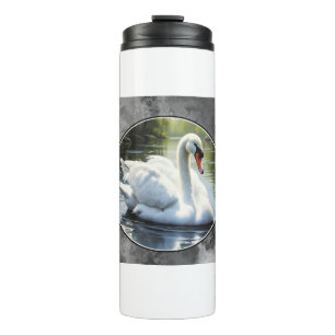 Elegant Swan is Swimming in Water Thermal Tumbler