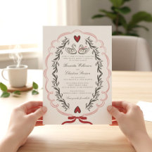 Elegant Swan Love Story Wedding Website Invitation