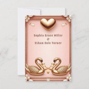 Elegant Swan Save The Date Wedding Announcement