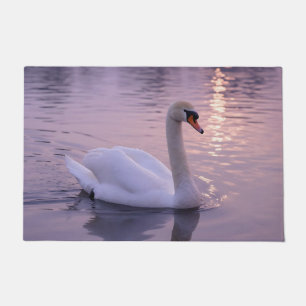 Elegant Swan Sunset Doormat