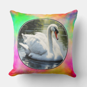 Elegant Swan Throw Pillow