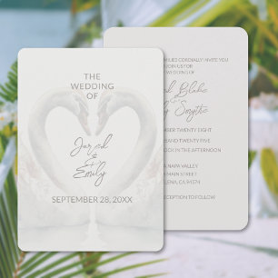 Elegant Swan Wedding Invitation