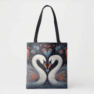 Elegant Swans by Ornate Floral Patterns Tote Bag