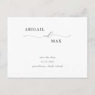 Elegant Swash Wedding Save the Date Announcement  Postcard