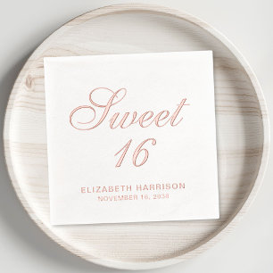 Elegant Sweet 16 Birthday Party Foil Napkins