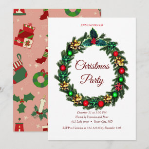 Elegant sweet Christmas invitation