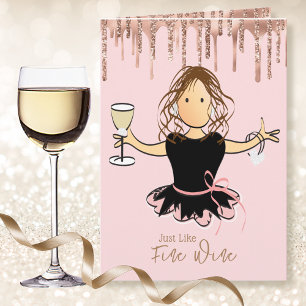 Elegant Sweet Female Cartoon Glitter Birthday   Card