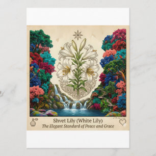 Elegant Sweet Lily Flower Menu Card