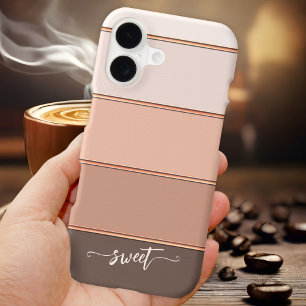 Elegant Sweet Peach Chocolate Striped Phone Case