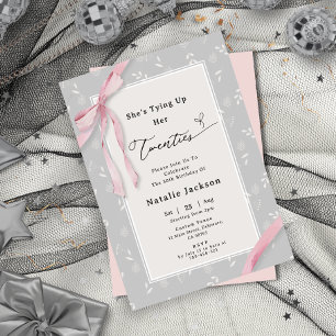 Elegant Sweet Pink Coquette Floral 30th Birthday Invitation