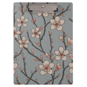 Elegant Sweet Pink Flower Blossom Cherry Pattern Clipboard