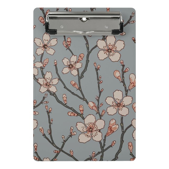 Elegant Sweet Pink Flower Blossom Cherry Pattern Mini Clipboard (Front)