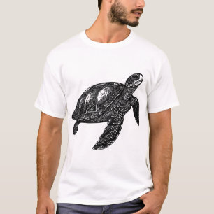 Elegant Swimming Old Water Turtle Copy T-Shirt