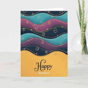 Elegant Swirl Birthday Card