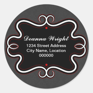 Elegant Swirl Border and Damask Stickers