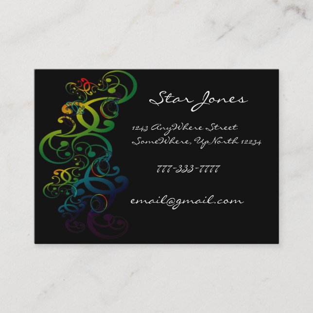 Elegant Swirl Business Card - (Front)