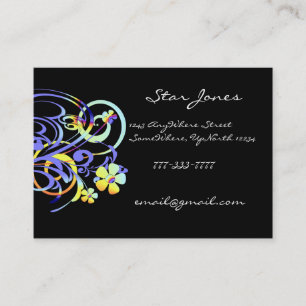Elegant Swirl Business Card -Blues and Yellows