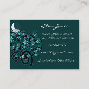 Elegant Swirl Business Card - With Moon