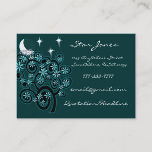 Elegant Swirl Business Card - With Stars