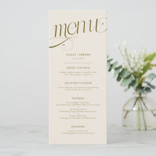 Elegant Swirl Cream Wedding Menu