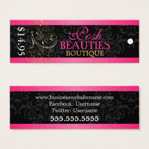 Elegant Swirl Fashion Accessory Boutique Hang Tags