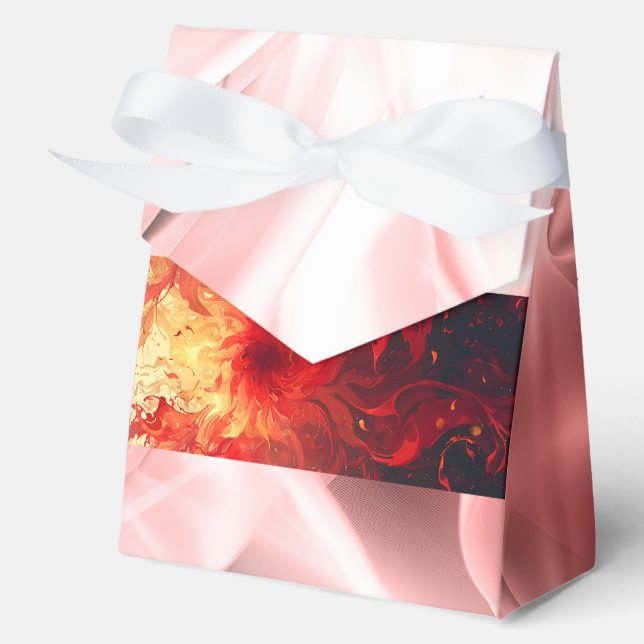 Elegant Swirl Gift Bag with Bow, Favour Box (Front)