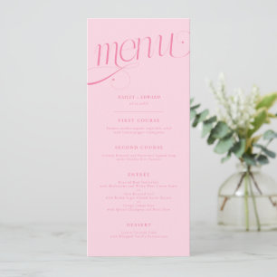 Elegant Swirl Pink Wedding Menu