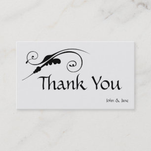 Elegant Swirl Thank You Business Card