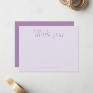 Elegant Swirl Typography Lilac Wedding Card