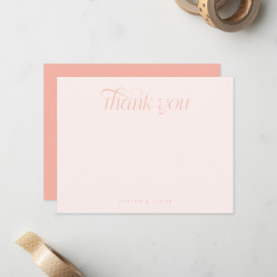 Elegant Swirl Typography Peach Wedding Card