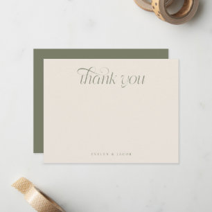 Elegant Swirl Typography Sage Green Wedding Card
