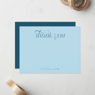 Elegant Swirl Typography Teal Wedding Card