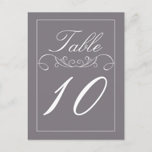 Elegant Swirl Wedding Table Number Cards