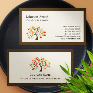 Elegant Swirl Whimsical Tree - Modern Professional Business Card
